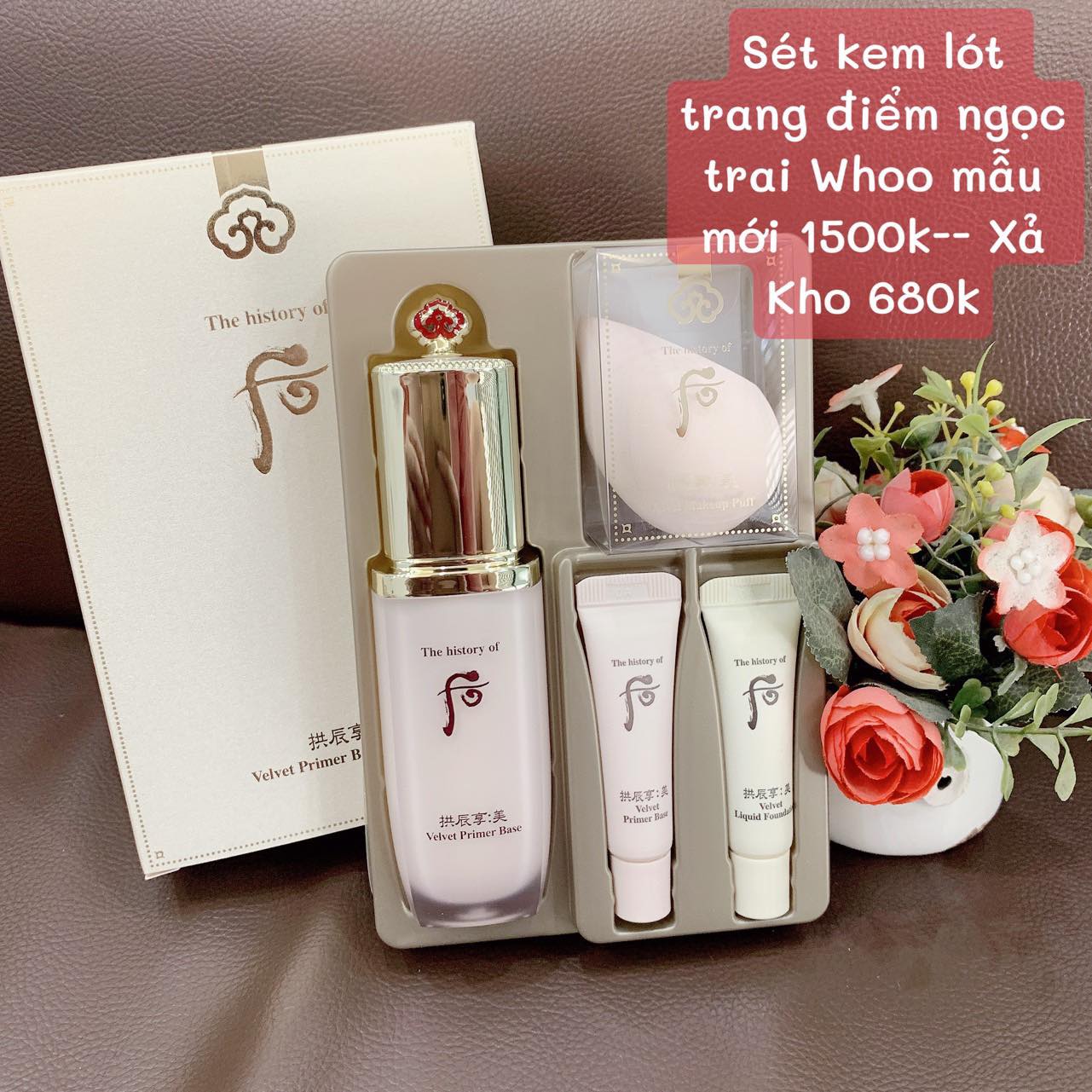 Kem lót trang điểm cao cấp Whoo Velvet Primer Base Special Set 4 sp