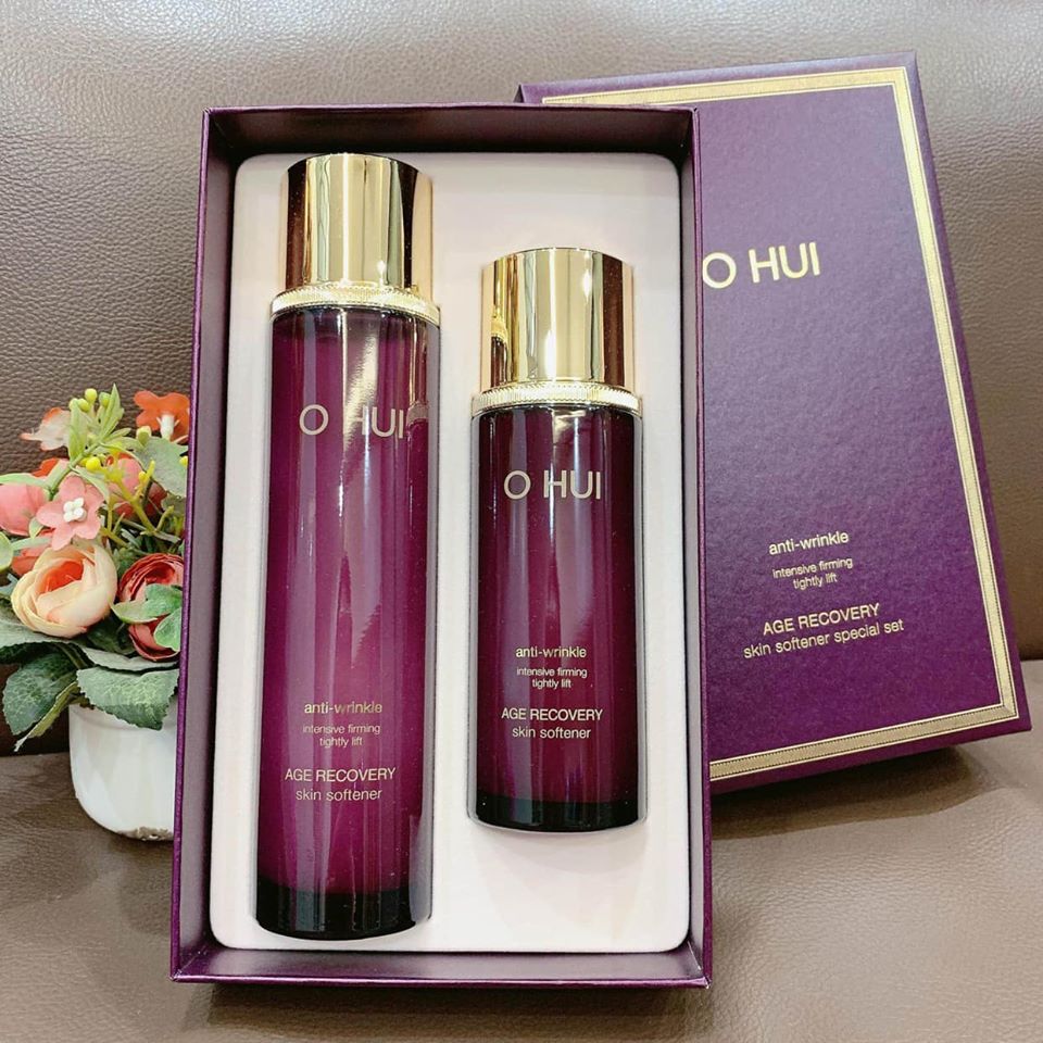 Set Nước hoa hồng chống lão hóa cải thiện nếp nhăn Ohui Age Recovery Skin Sòtenner 1 TẶNG 1