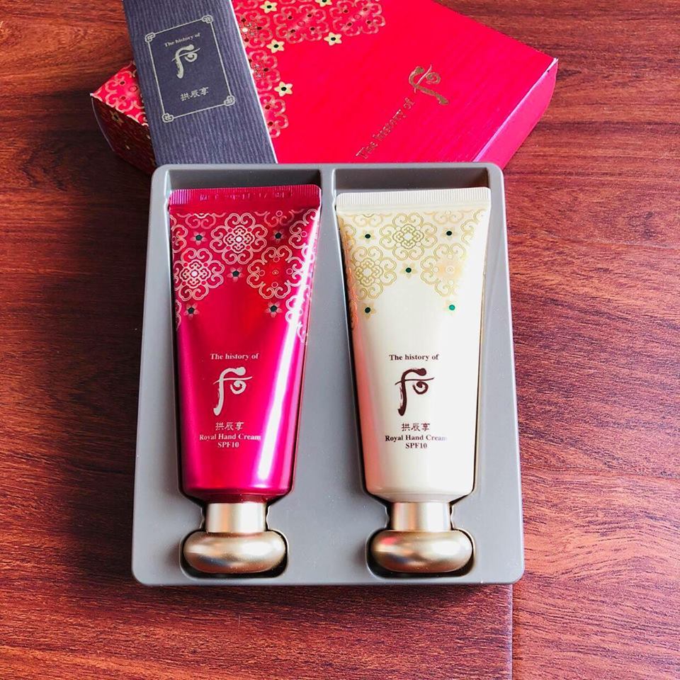 Set Kem dưỡng da tay dưỡng trắng, mềm, chống nhăn whoo – Royal Hand Cream SPF10